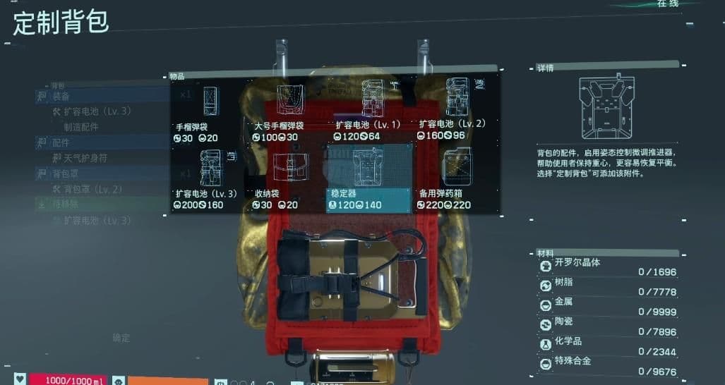 死亡搁浅里背包有什么用